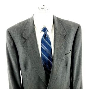 Hart Schaffner Marx Worsted Wool Polyester 2 Button Blazer 42L‎ Gray